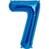 Large 100 Blue Helium Foil Balloon Number 7