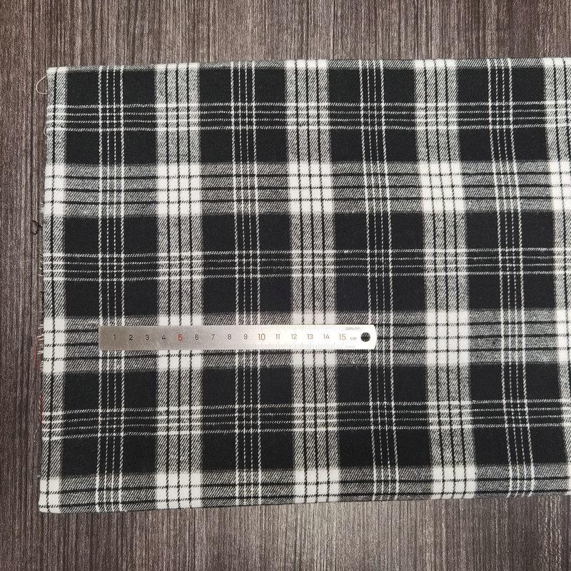 Spot Color-Woven Plaid Jacquard Fabric for Children's Autumn/Winter Brushed Polyester-Cotton Shirts
