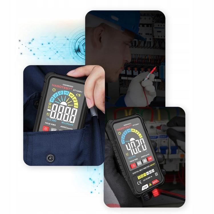 Digital Universal Multimeter Habotest Ht124+ Ncv With Led Flashlight + Batteries