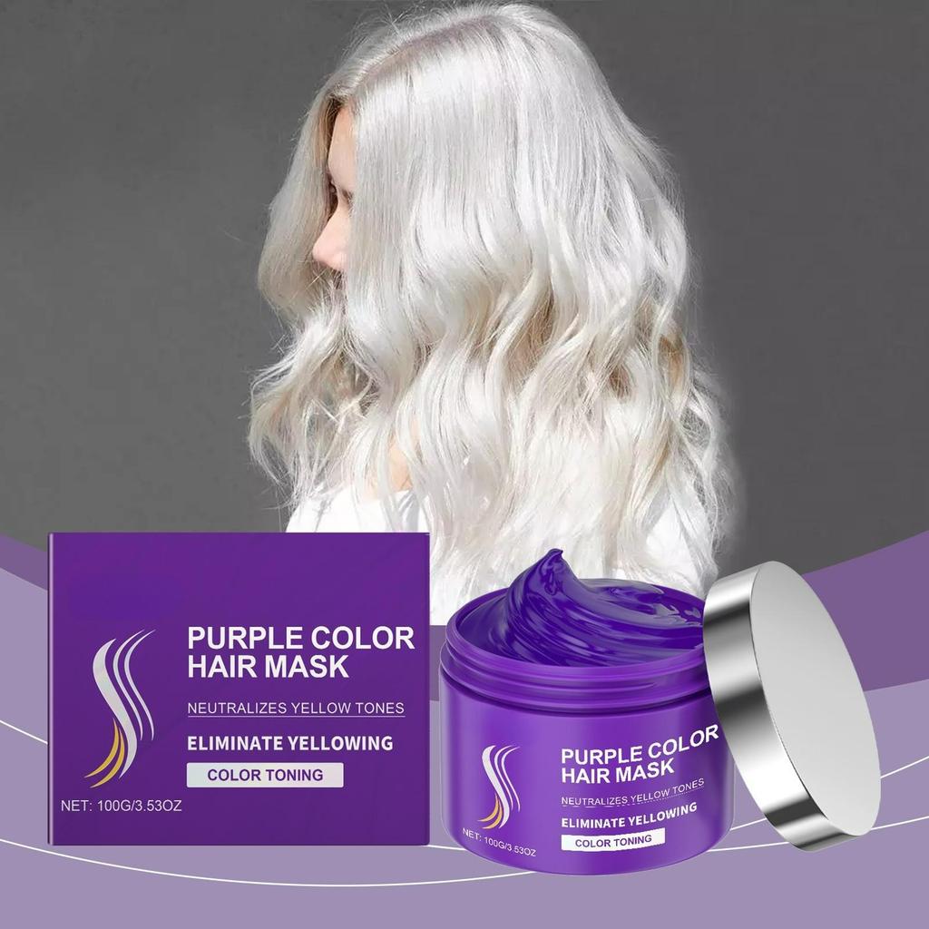 Color Fixing Hair Dye Shampoo To Cover Gray Hair Fade Yellow After Bleach Hair Shampoo Non-irritating Purple Color Hair Mask