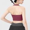 Neck-hanging Large-breasted Beautiful Back Sports Underwear Women's Running Quick-drying Shockproof Gathering Fitness Bra, Wearing Yoga Vest