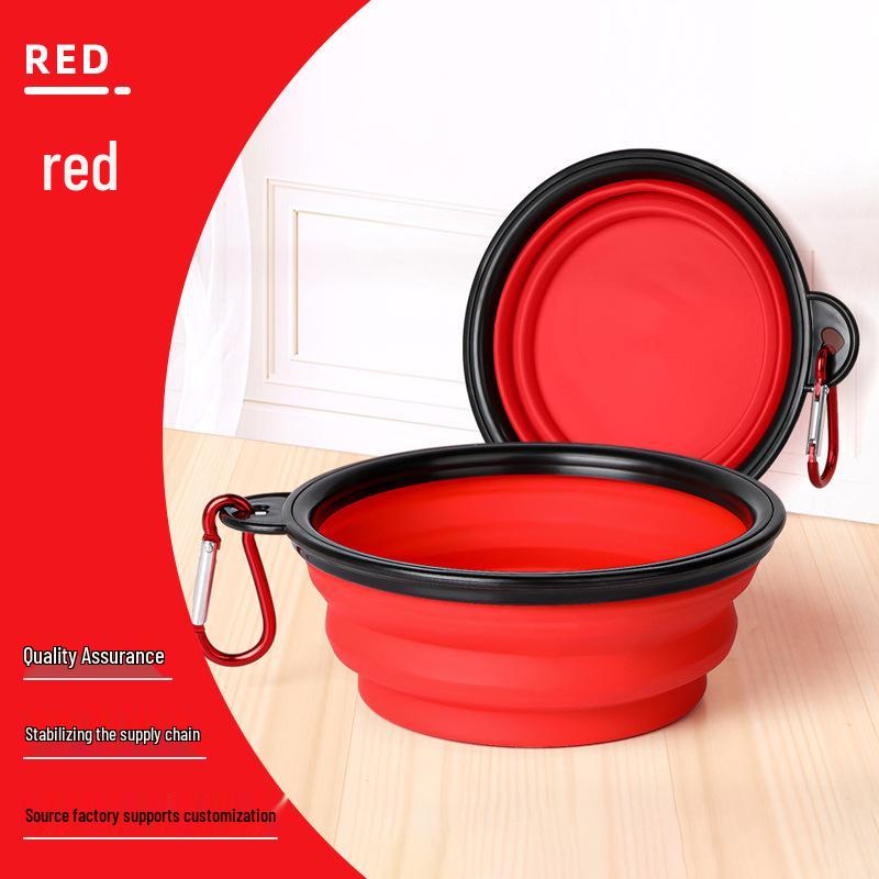 Portable TPE Folding Pet Bowl - Travel-Friendly Collapsible Water Dish for Dogs