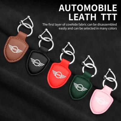 MINI Cooper Key Fob Cover Genuine Leather Removable Design 5 Colors Alloy Keyring for F54 F55 F56 F57 F60 Good Accessories