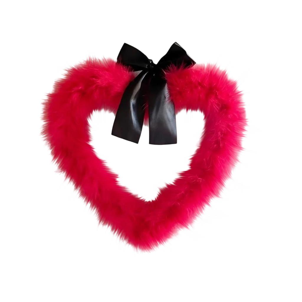 Large Heart,shaped Bow Wreath, Valentine's Day Scene Decoration Props, Valentine's Day Decorative Hanging Ornaments And Display Items.