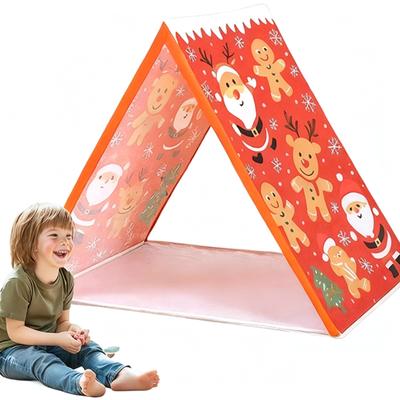 Gingerbread Christmas Tent for Kids 45" X 33" Brown Christmas Sleepover Tent Gingerbread House Play Tent for Home Indoor Xmas Holiday Party Decor