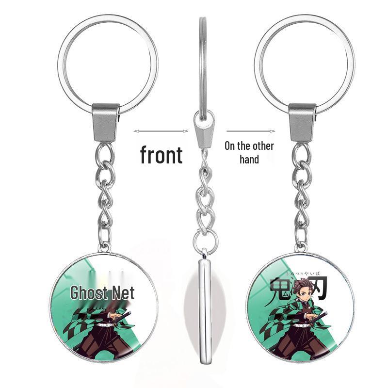 Demon Slayer Double-Sided Anime Character Time Gem Pendant Keychain