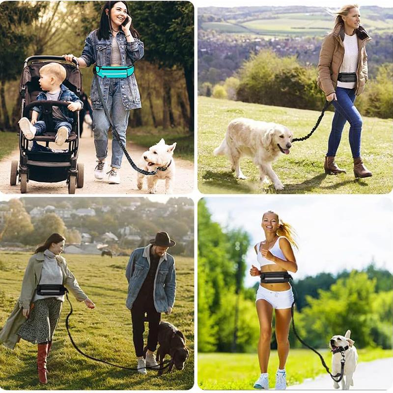 Outdoor Sport Pet Waist Bag Traction Rope Reflective Anti Explosion Pet Traction Rope Stretchable Elastic Belt For Dog Leash