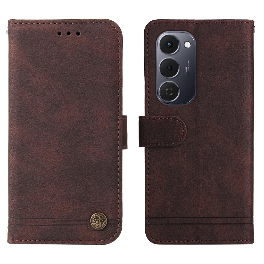 For TECNO Spark 40 Pro+ 4G Leather Wallet Cases Skin Touch Phone Cover Stand with Strap