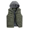 Männer Casual Winter Warm Zipper Ärmellose Weste Jacke Mantel Outwear Tops Kordelzug Kapuze Weste