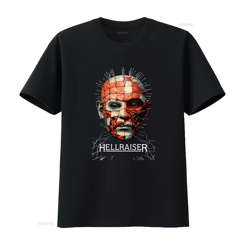 Hellraiser Pinhead Horror Movie Poster T Shirt for vintage Washed Stretched Slightly homme Soft Unisex Top For Everyday Wear