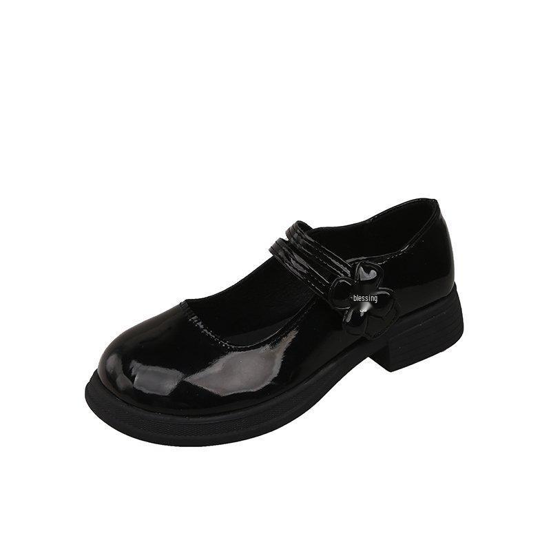 Scarpe in Pelle Nere e Bianche Stile Giapponese per Studenti - Adatte per Uniformi Scolastiche e Esibizioni Corali