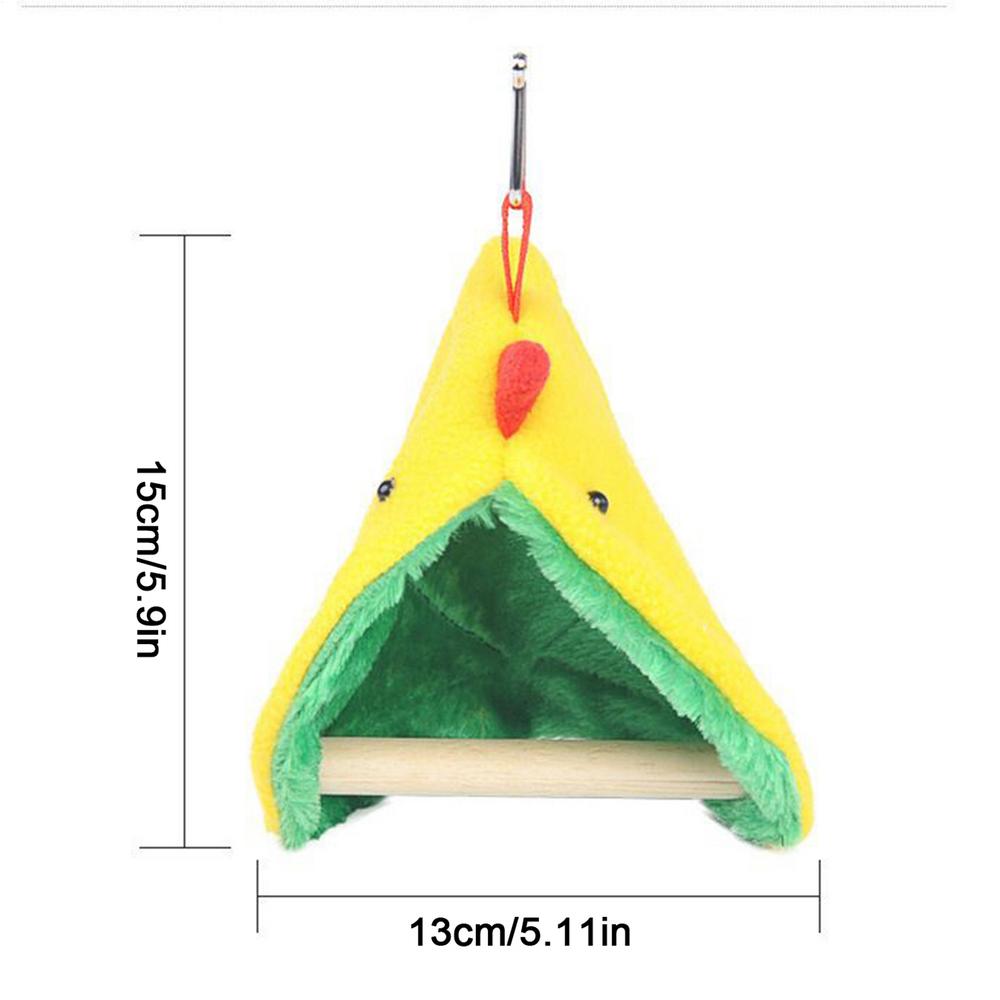 

Bird Bed Hangable Winter Warm Resting Cave Wooden Triangular Parrot Nest For Cockatiels Finches Home Pet Store жовтий