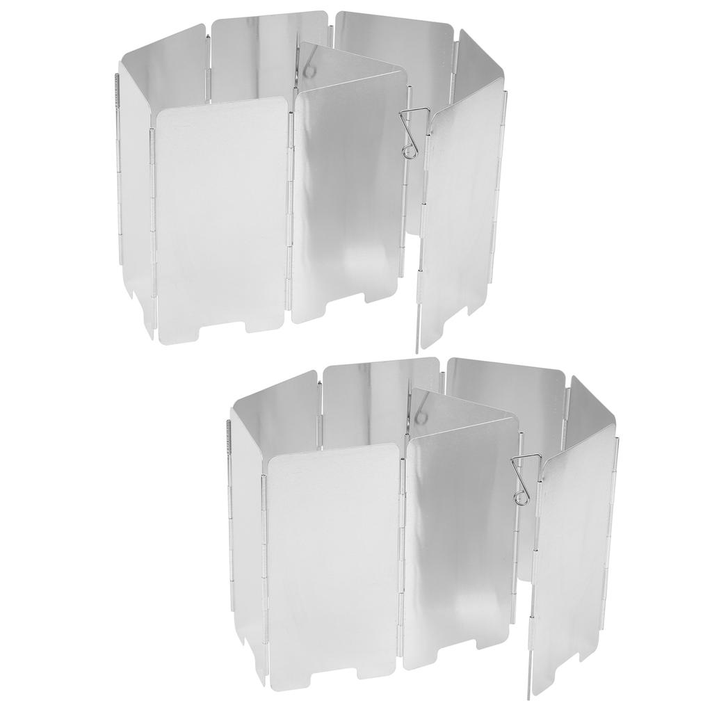 2Pcs Outdoor Camping Plug Pin Wind Board Aluminium Alloy 9 Plates Cooker Wind Screen