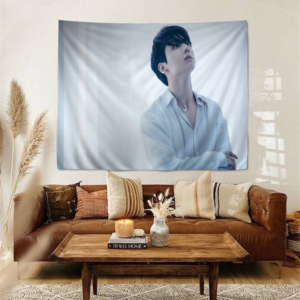 EEuphoria JJungkookKKPOP Anime Tapestry Hippie Flower Wall Carpets Dorm Decor Wall Hanging Home Decor