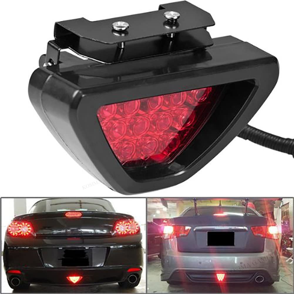 12V Universal Auto LED Fog Light Triangle Brake Stop Light Red Tail Lamp Rear Safety Collision Avoidance Flash Warning Bulbs