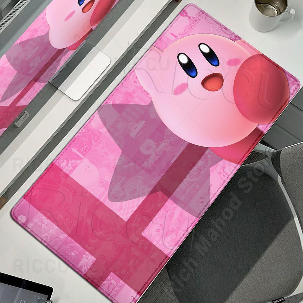 Tappetini per Mouse Laptop Esteso Pad Protettivo Tavolo da Gioco per Computer Tappetino da Scrivania Cartone Animato K-Kirby Accessori PC Tastiera Grande Antiscivolo Tappetino da Scrivania