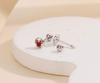 E1504 S999 Silver Elk Stud Earrings: Christmas Twist Screw Bean Design