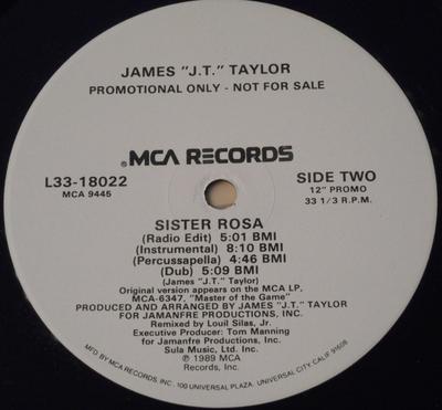 12inch Record J.T. TAYLOR - Sister Rosa L3318022PROMO MCA Records 1989 US Rap & Hip-Hop/R&B Used