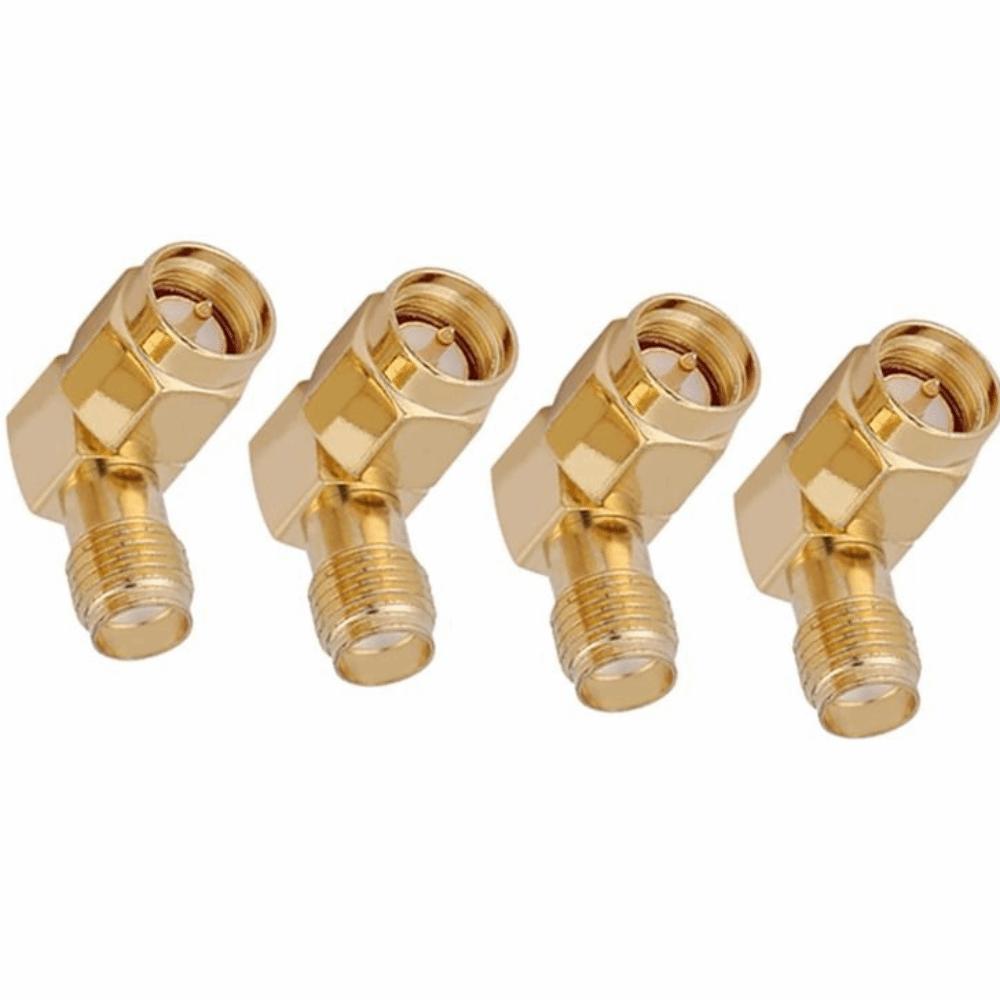 4PCS Gold Plated Contacts SMA Male To Female Adapter 90 Degree Coaxial Connector  Two-Way Radio