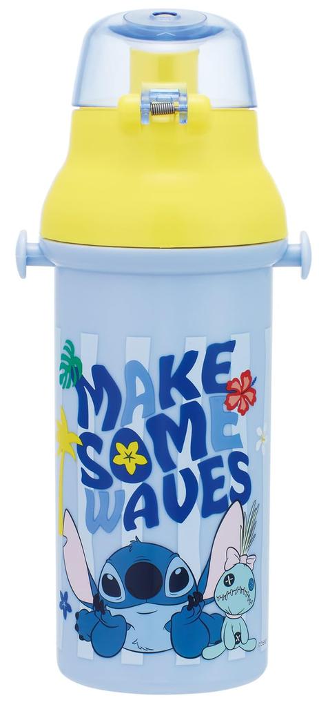 Skater Přímo pitná voda Myčka nádobí Vyrobeno v Disney Lilo Stitch 26 let pro chlapce a dětská láhev, Plast, 480 ml, Otevírání jedním stisknutím, Bezpečné,