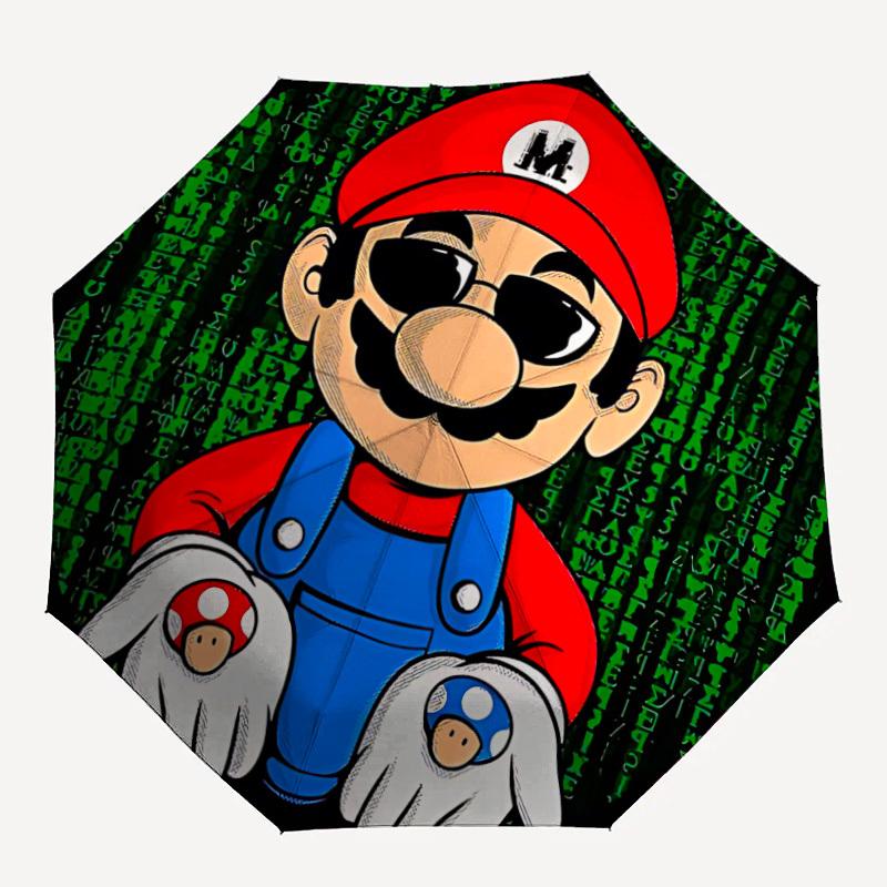 

1pc The Matrix Mario Automatic Open/Close Umbrella Folding Umbrella, Portable Compact Travel Umbrella, Gift for Men & Women y15