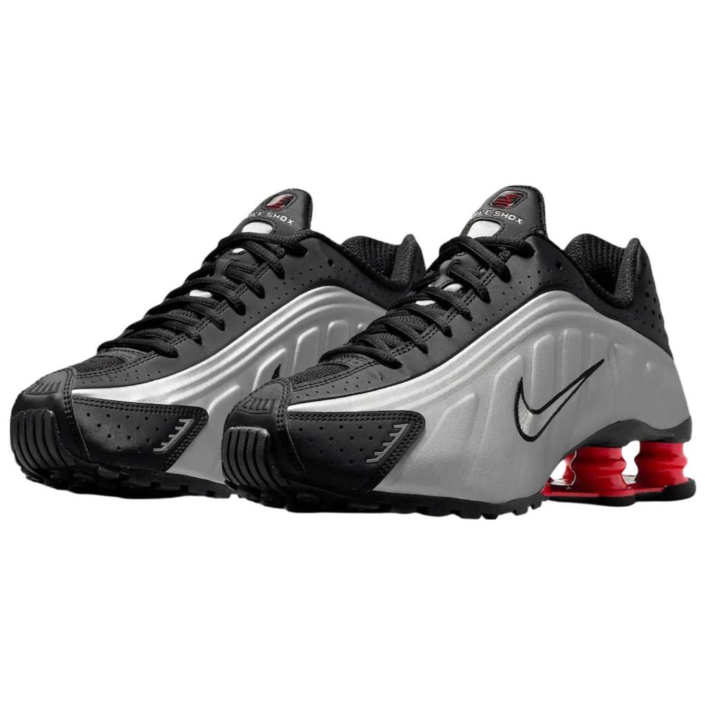 Nike Shox R4 Black Metallic Silver Women Sneakers AR3565-011