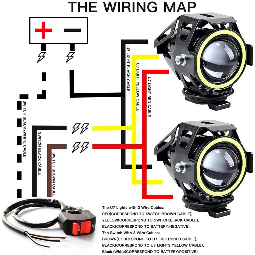 Motorrad Elektrofahrzeug Modifiziertes Licht LED-Scheinwerfer U7 Transformator Lichtleiste mit starkem Licht und schwachem Blitz