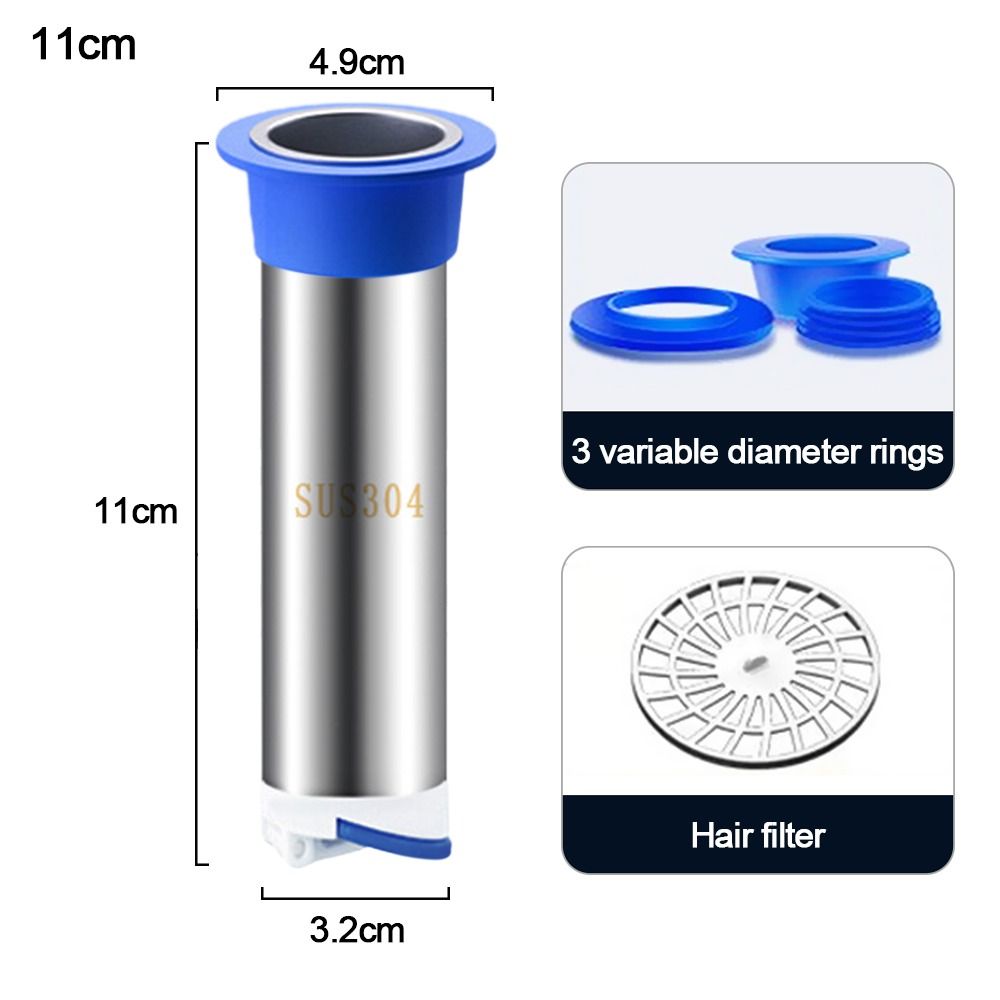 Stainless Steel Shower Floor Drain Deep Water Sealed Drain Filter Plug  Bathroom Supplies