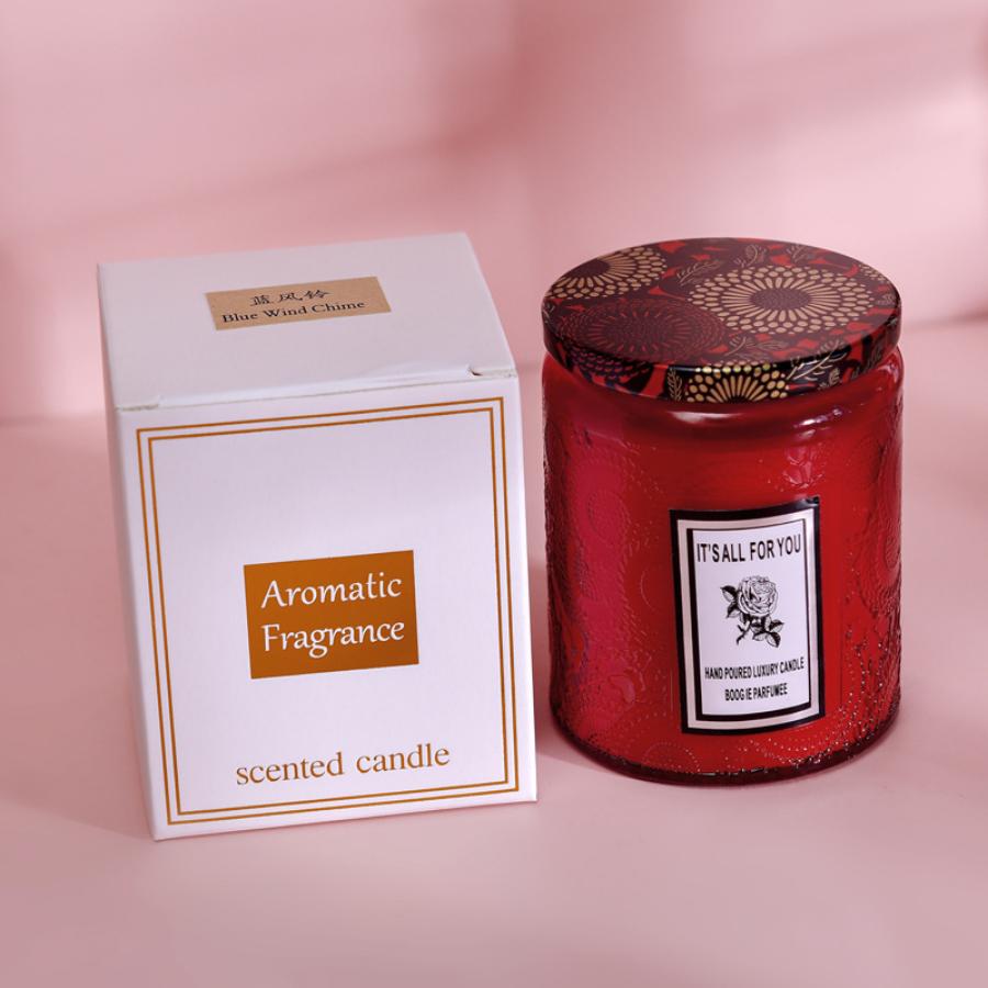 1pc Large Glass Jar Aromatherapy Scented Candles Soy Wax Smokeless Candles Are Suitable for Weddings and Holiday Party Decoratio