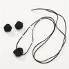 Blue Denim Flower Choker Necklace & Earrings Set for Women, Lace-up Rope Chain Fashion Jewelry