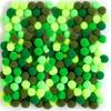 Polyester Pompoms Mix Green 120 Pcs