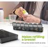 Weekly Vitamin Organizer for 4 Weeks, Monthly Pill Storage Box with Dustproof Container for Supplements, Fish Oil, and Medication Travel Case