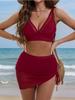 Mesh Drawstring Slim Fit Sexy One Piece Bikini Swimsuit Fashion Elegant Beach Vacation Bathing Suit