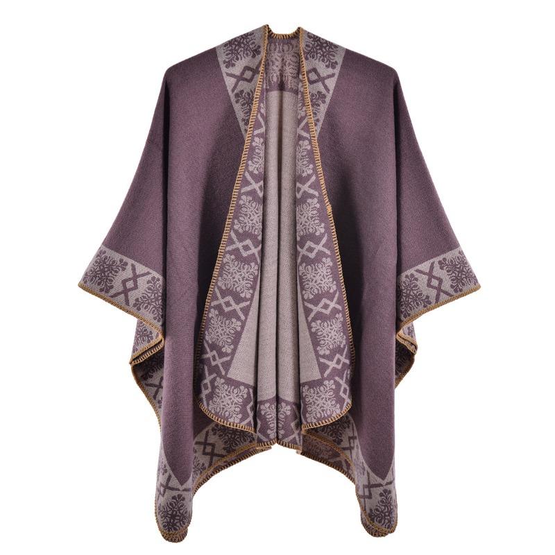Women S Ethnic Style Thick Faux Cashmere Scarf Winter Warm Shawl Wrap