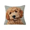 Dog Pillow Cover Imitation Embroidery Puppy Pillowcase Throw Pillow Cover with Hidden Zipper for Car Home Bedroom Couch Sofa Decor