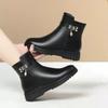 Women Winter Casual Platform Block High Heels Ankle Boots Female Suede Fleece Zipper Buckle Warm Snow Boots Shoes