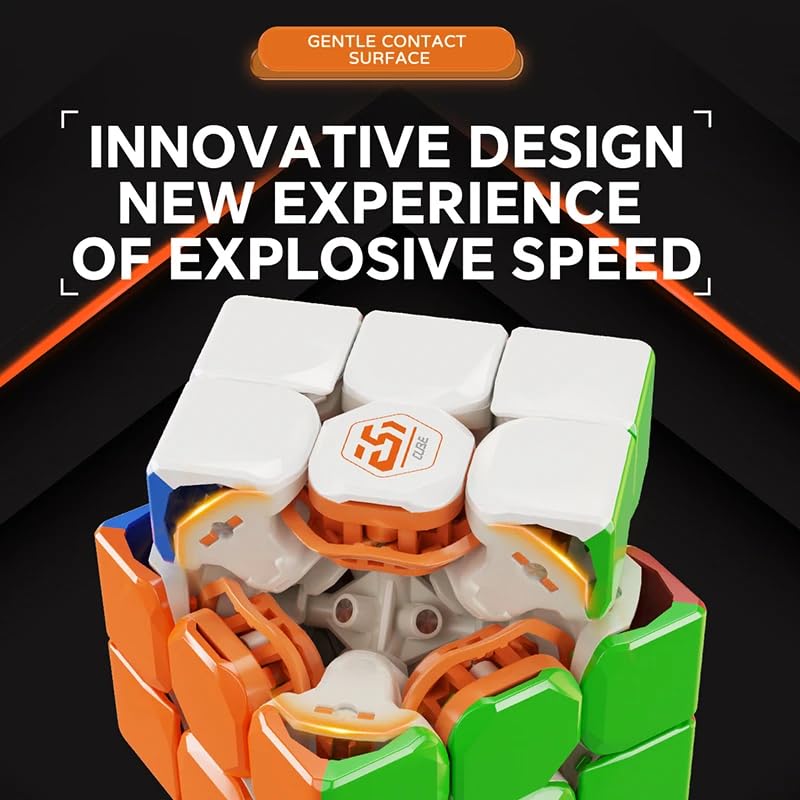 YJ MGC EST 3x3 [Pouch Included/Authentic] Magnetic 3x3 Cube, Stickerless, Competition-Ready 3D Puzzle