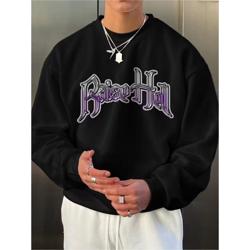 Men's Stylish Long-Sleeve Round-Neck Sweatshirt, Made From Breathable, Moisture-Wicking Fabric, Sweat-Resistant