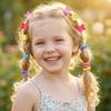 875Pcs Colorful Kids Hair Accessories Set Sweet Hair Clips Elastics Ponytail Holders  For Girls