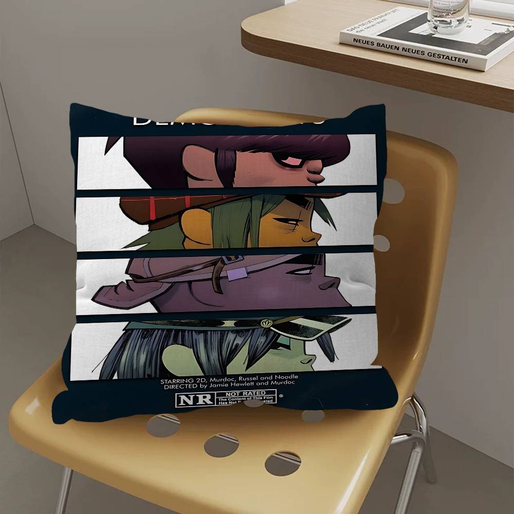 Band G-Gorillaz Music Lucky Dragon Pillow Cover Sofa Cushion Cover Home Room Decoration Children Gift
