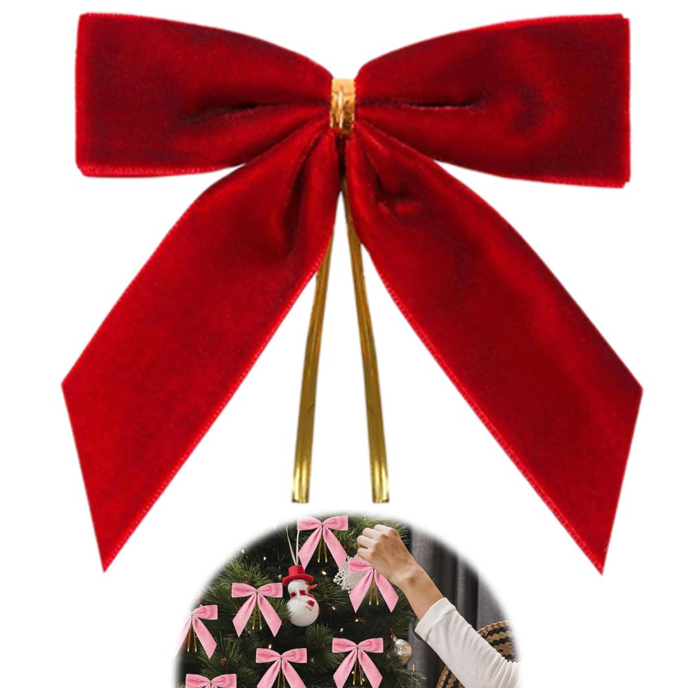 24piece Velvet Christmas Wreath Bow Decorations Festive Ornaments For Christmas Tree Hanging Christmas Party Decoration 9x9 T8U5
