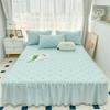Solid color embroidery thickened bed skirt clipped with cotton soft and vertical elegant without deformation bed skirt