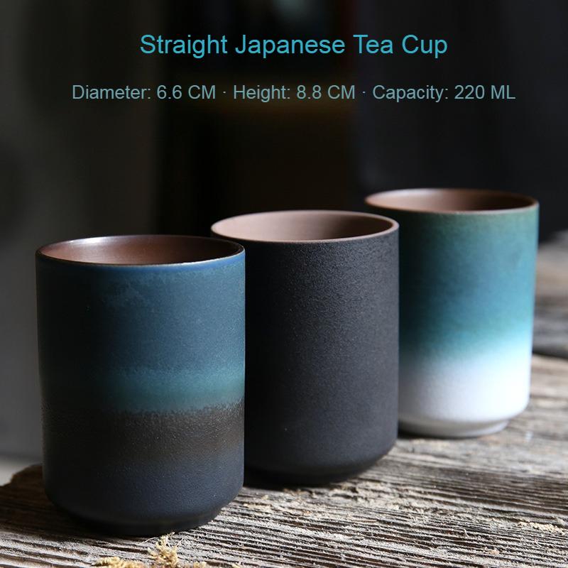 Restauracja Kiln Coffee Cup Japońskie kubki z kamionki Kubki do kawy Duży kubek na wodę Japoński prosty kubek gradientowy Naczynia do picia Kuchnia