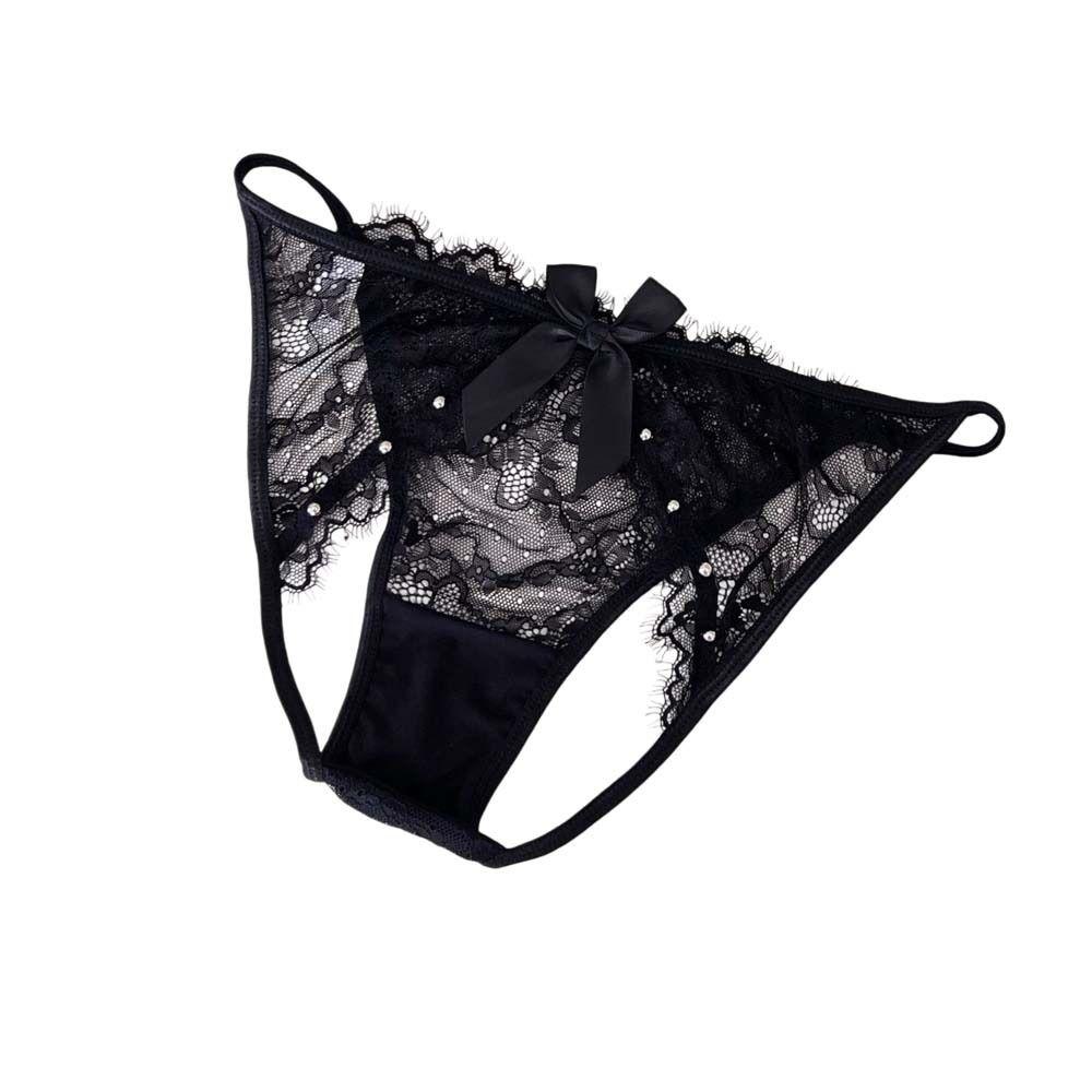 G-String Thong for Women Flowers Big Bow Underpants Breathable Bowknot Lace Panties  Girls
