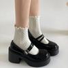 Fench Retro Ankle Buckle Platform Pumps Women Japanese Style Patent Leather Mary Jane Shoes Woman Punk Thick Heels Lolita Shoes