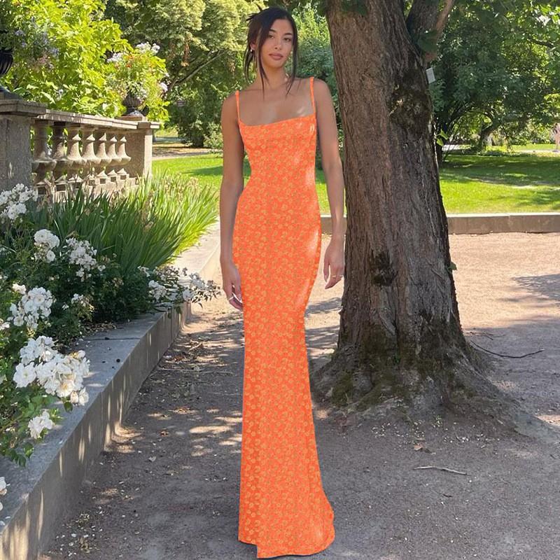 2026 Fashionable New Women's Summer Slim-Fit Printed Backless Dress
