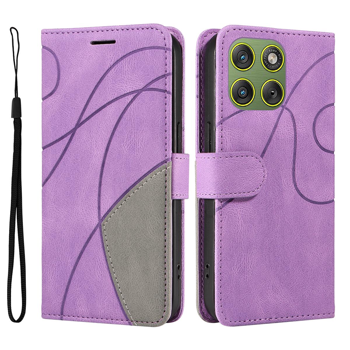 

For Motorola Edge 70 5G Leather Phone Case Stand Wallet with Bi-colour Splicing Design