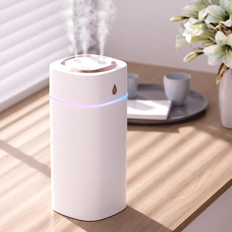 USB Humidifier Quiet Triple Misting 600ml Large Capacity Household Air Conditioning Room Air Humidification for Home