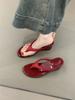Evening wind flip-flops summer new temperament elegant purple thick bottom heightening with skirt sandals