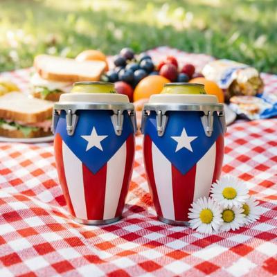 Conga-Style Can Holder Patriotic Flag Design 3D Printed PLA Cup Sleeve for 12oz Standard Cans Unique Gift for Music Lovers
